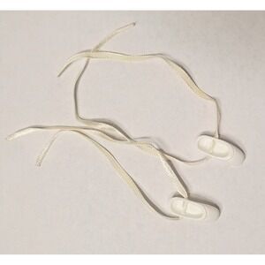 Vintage 1990's Barbie Doll WHITE Ballerina BALLET Lace Up Shoes‎ Slippers
